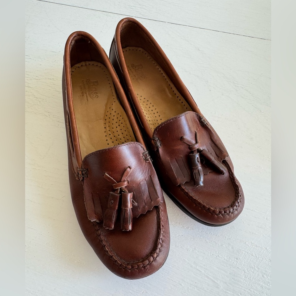 GH Bass & Co Weejuns Jackie Loafers Flats Shoes Womens Size 7.5 Brown Leather